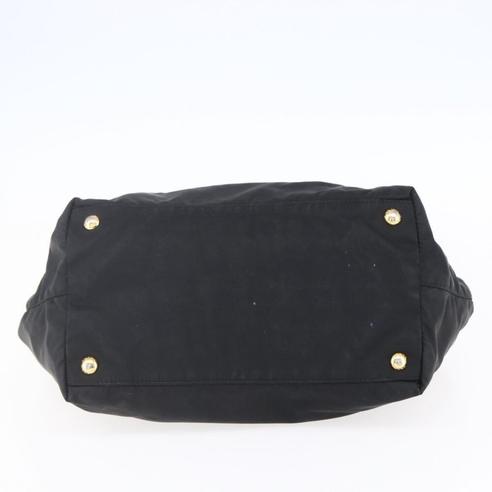 PRADA Hand Bag Nylon Black Gold Auth 152937 - Picture 6 of 16